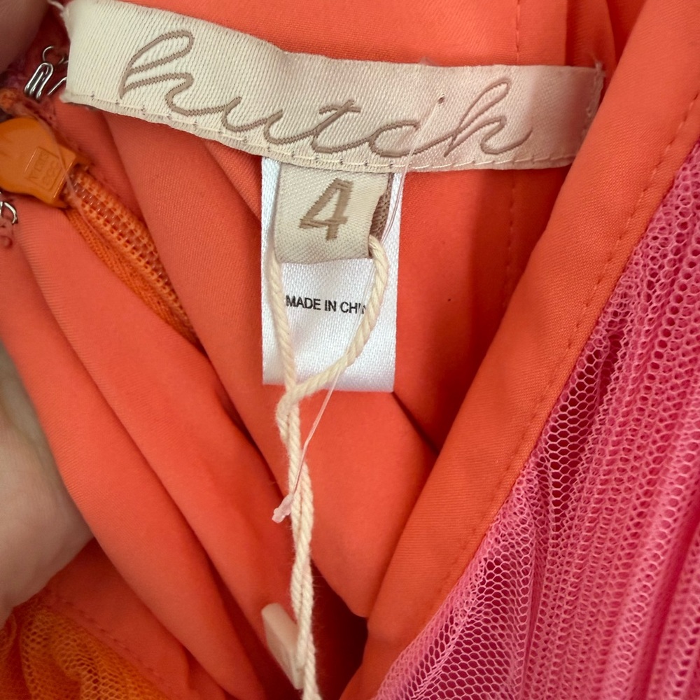 Hutch Pink and Orange Pleated Maxi Dress - Picture 4 of 10